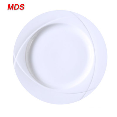 Top selling white and plain turing triangle dish round porcelain plate