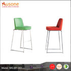 2016 simple and fashion  green & red color chrome base leather bar chair