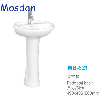 Ceramic sanitary ware pedestal washing sink basin for bathroom MB-521