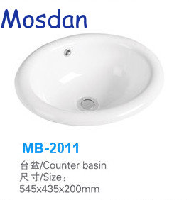 Beautiful Design Counter Top Wash Basin/Smooth Ceramic Above Counter Basin MB-2011