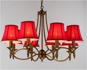 China Metal 8 Light Chandelier Wrought Iron Chandelier with Fabric Shade distributor