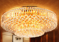 Contemporary 2 Layers Crystal Ceiling Lights Remote Control 110-130V for sale