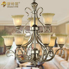 China Silver 9 Light Wrought Iron Lighting Fixtures with E27 Incandescent / LED Blub distributor