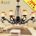 Best Luxurious Wrought Iron Pendant Lighting/ Modern Candle Chandeliers for Coffee Bar for sale