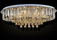 China Luxury G4 Oval K9 Crystal Contemporary Ceiling Lights Cognac 600W distributor