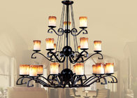China Candle Blown Glass Shade Traditional Large Hotel Chandeliers for Hall / Foyer distributor
