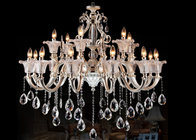 China Pearl Silver Zinc Large Hotel Chandeliers / Luxurious European style Custom Chandelier Lamps distributor