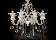 China Silver Zinc Alloy Luxurious Modern Glass Chandeliers with Pearl Drop , 8 Light distributor