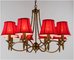 cheap Metal 8 Light Chandelier Wrought Iron Chandelier with Fabric Shade