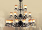 cheap Candle Blown Glass Shade Traditional Large Hotel Chandeliers for Hall / Foyer