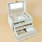 Jewelry Boxes Storage Box For Wedding Gift Box  PU Leather White Color With Hand Carry Jewelry Box Inside