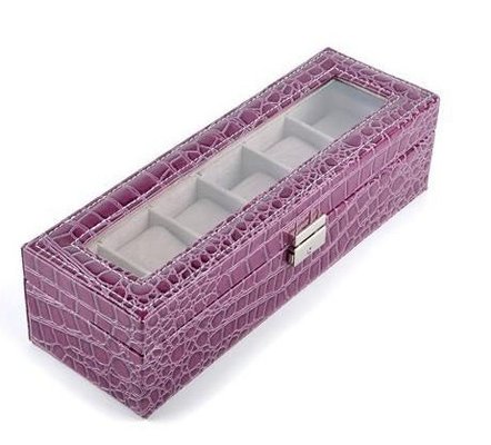 High Quality Watch Box Storage Box For Watches Display PU Leather Purple Color
