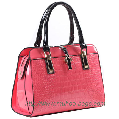 Fashion Pink Snake PU Leather Women bag for outdoor (MH-6040)
