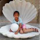 customize size fiberglass white large sea shell with pearl model as decoration statue in garden /square / shop/ mall
