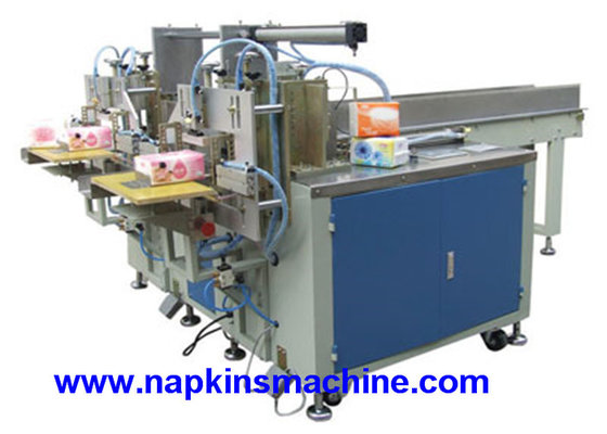 China Napkin Folding Tissue Paper Packing Machine With Conveyor Belt , Two Lane supplier