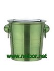 Green color stainless steel ice bucket 3L 5L metal beer bucket beer tub beverage cooler