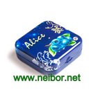 pocket size square shape hinged mint tin box with shining Diamond decoration