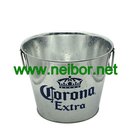 Galvanized Steel Metal Corona Extra Beer bucket 5Quarter with 2 handles