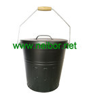 matt black color powder coated galvanized steel coal bucket scuttles with lid and shovel
