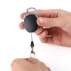 retractable badge reel flexible keychain anti-lost outdoor camping carabiner hook keychain