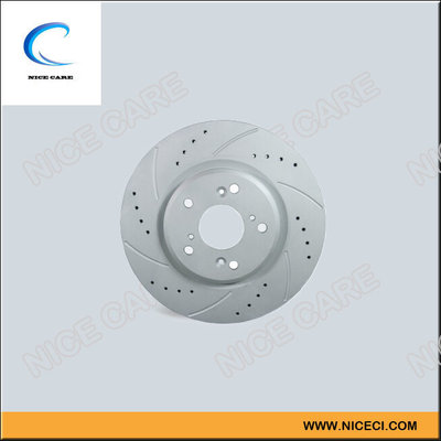 China Geomet Drilled and Slotted Brake Rotors With Material GG25 For Comercial Cars supplier