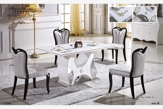 China rectangle 6 person marble dining table furniture supplier