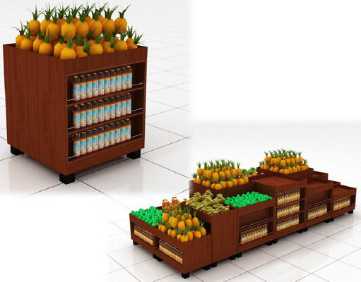 China supermarket fruit display shelf stand furniture,supermarket wood fruit display stand furniture supplier
