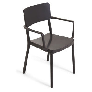 China plastic black arm dining chair furniture supplier
