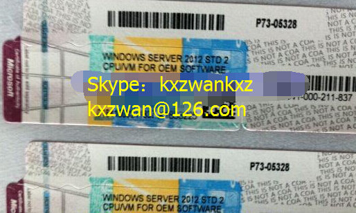 China Windows Server 2012 Standard R2 FPP key Win Server 2012 Std R2 Coa Stickers supplier