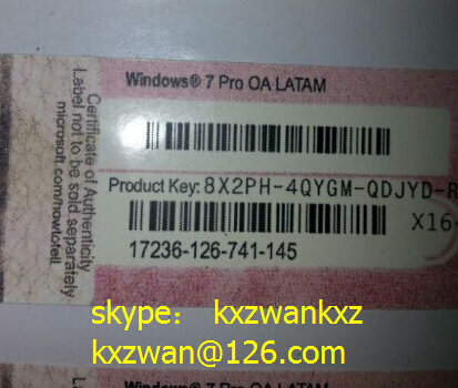 China wholesale windows 7 pro oem hp/lenovo activation Product Key Sticker X16 red supplier