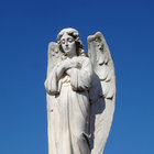 Large White Marble Stone Praying Merciful Angel Statue for Cathedral