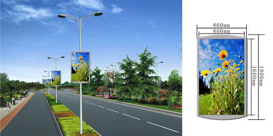 China HD Outdoor Street  Pole Led Display Screen  P4 P5 Billboard Advertising Signs supplier