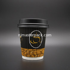 China High quality disposable FDA approved hot and cold drinking ripple wall paper cups 8oz with sip lids supplier