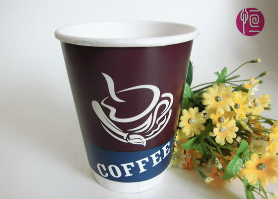 China Customized 12oz  Double Wall Paper Cups With Lid , Double Wall Disposable Coffee Cups supplier