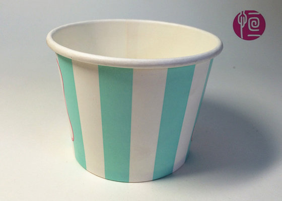 China 12oz  Strip Paper Soup Bowls Double PE Coated With Flexo Print supplier