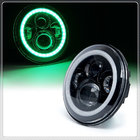 Perfect 7 inch LED Headlights RGB Halo Ring Angel Eyes 7” Round Multicolor DRL Bluetooth Remote Control for Jeep Wrangle
