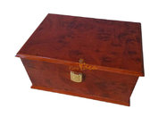 Good Quality Affordable Price Wholesale MDF with Burlwood Finish Blank Wooden Memorial Keepsake Box with Metal Closure
