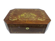 Good Quality Burlwood Wooden Pet Keepsake Urn Box with Gold Metal Closure, Velvet Lined Inner, Great Memorial Gift