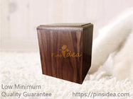 Pet Funeral Supply Crematory Walnut Wood Traditional Memorial Cremation Ashes Urn Box, laser engravable, small order