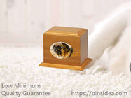 Good Quality Matte Oak Color Birch Wood Affordable Pet Aftercare Photo Frame Monument Urn Box. Quality Guarantee