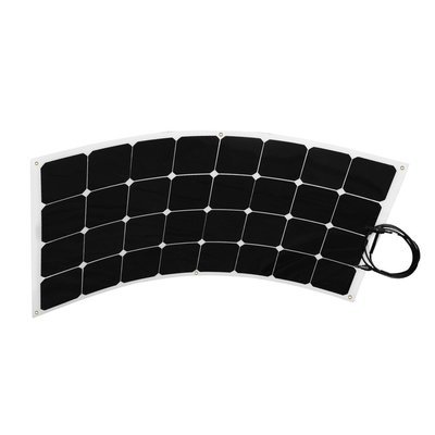 Black Flexible Marine Solar Panels 75W , Waterproof Solar Cell Anti Aging
