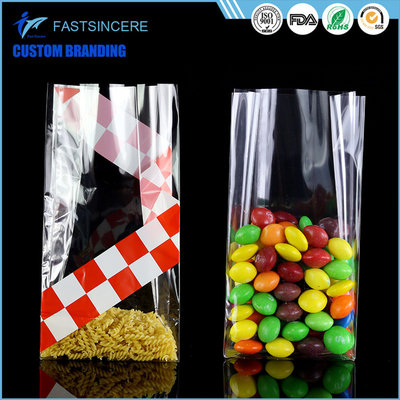China Side Gusset Clear Square Bottom Cellophane Bags Opp Food Grade Plastic Bag supplier