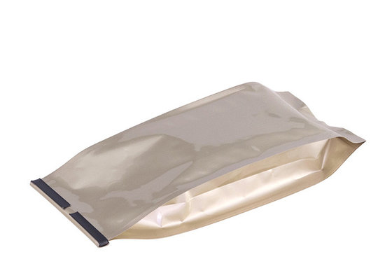 China Aluminum Foil Side Gusset Coffee Bags in Gold Colour with Valve supplier