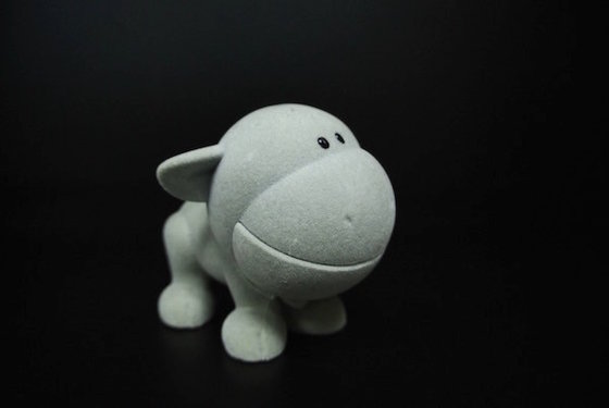 China Customized Plastic Toy Figures Pile Flocking Dog 3.5 Inch For Children supplier
