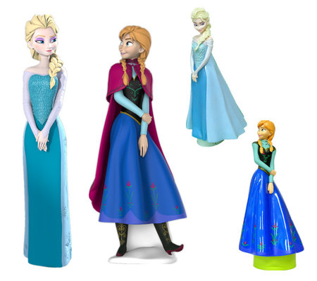 China Blue Snow Color Disney Frozen Figurines Cartoon Shampoo Bottle ANNA ELSA Princess Container supplier