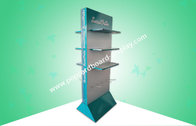 Metal Hooks Cardboard Floor Display Stands / Cardboard Merchandising Displays With Glossy Lamination
