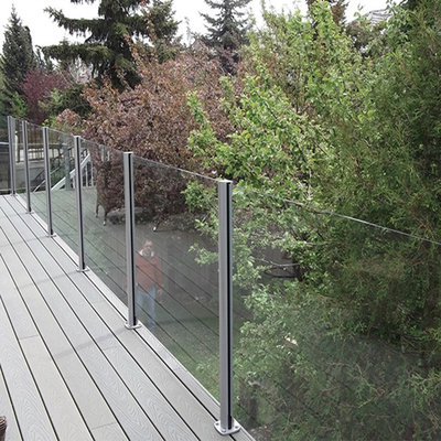 North Europe Design Aluminum Post Glass Railing Aluminum Balcony Railing