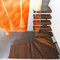 Hot selling indoor frameless glass railing solid wood steps build floating staircase designs stairs
