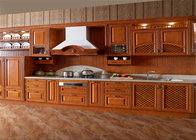 Apartment Solid Wood Kitchen Cabinets Traditional Design With Blum Soft Closing Hinges
