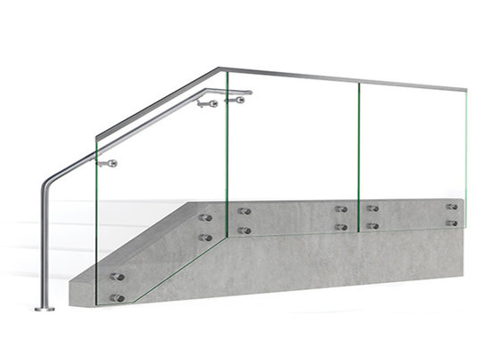 Stair customized balustrade frameless glass railing standoff glass railing
